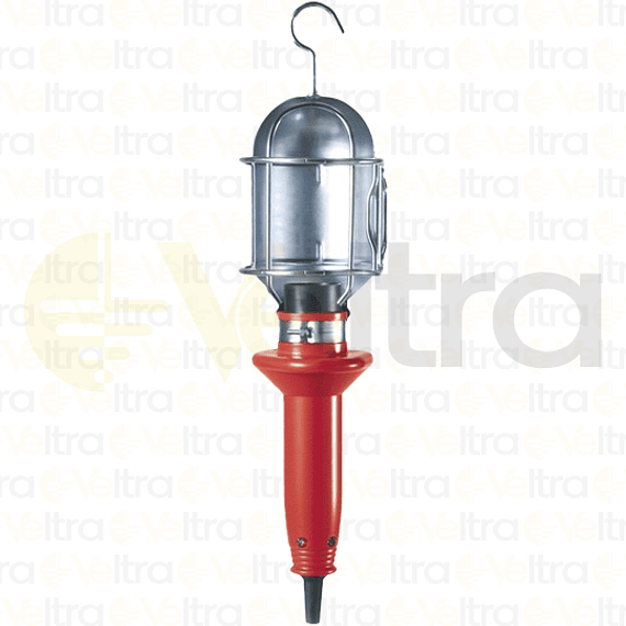 LAMPARA PORTATIL IP20, E27 CON JAULA DE PROTECCION Y REFLECTOR DE ACERO ZINCADO