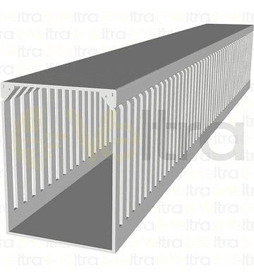 CANALETA RANURADA LIBRE HALOGENO 60X80HX2000MM CON TAPA