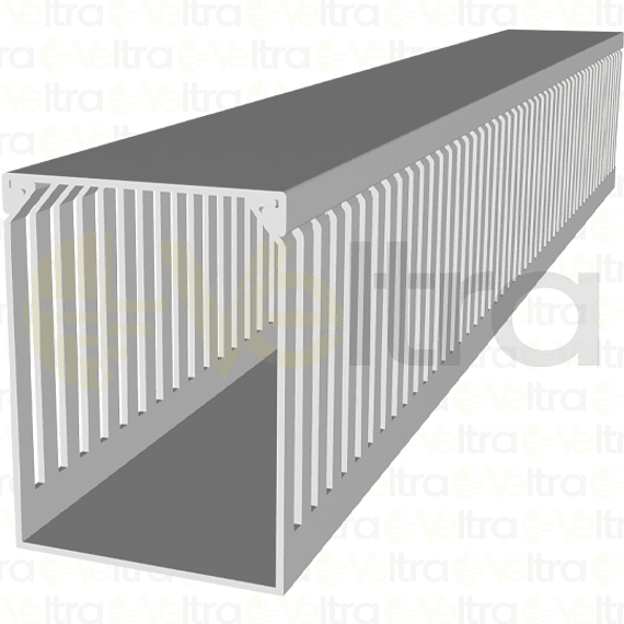 CANALETA RANURADA LIBRE HALOGENO 60X80HX2000MM CON TAPA