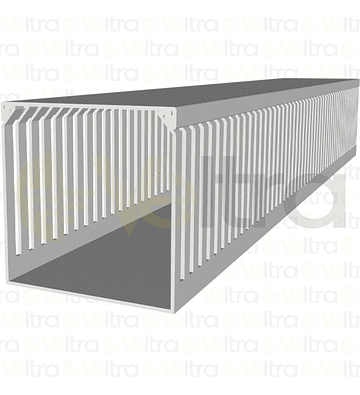 CANALETA RANURADA LIBRE HALOGENO 80X80HX2000MM CON TAPA