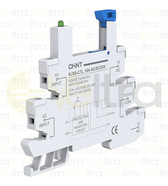 BASE RELE A RIEL DIN 110V 1NA 1NC NJX6-24-L