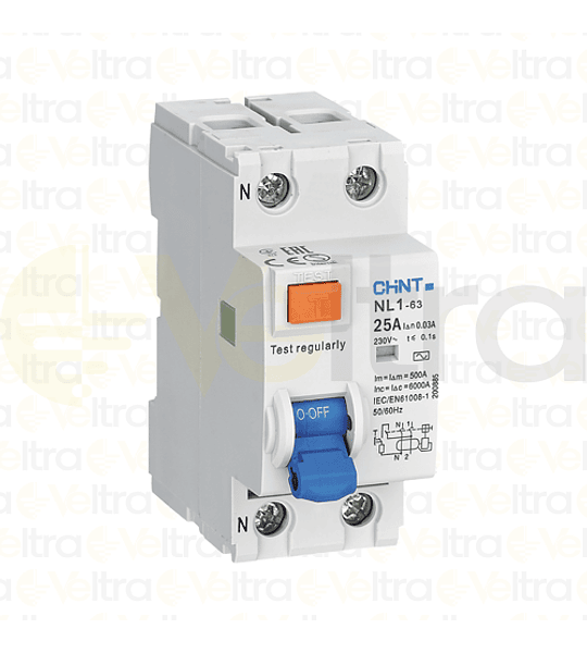 INTERRUPTOR DIFERENCIAL 2X25A 30mA TIPO AC-AX LN1