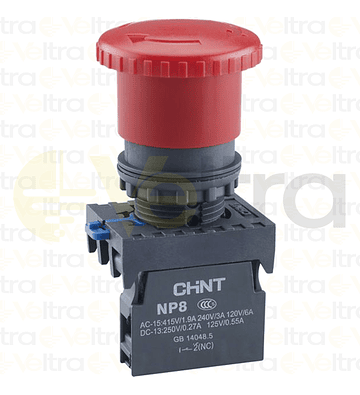 PARADA EMERGENCIA TIPO HONGO IP65 Ø40MM CON RETENCION DESTRABABLE POR GIRO 1NC NP8 01ZS/14