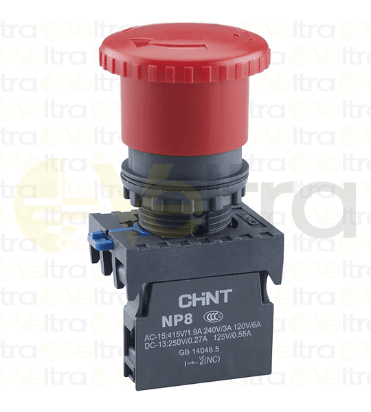 PARADA EMERGENCIA TIPO HONGO IP65 Ø40MM CON RETENCION DESTRABABLE POR GIRO 1NC NP8 01ZS/14