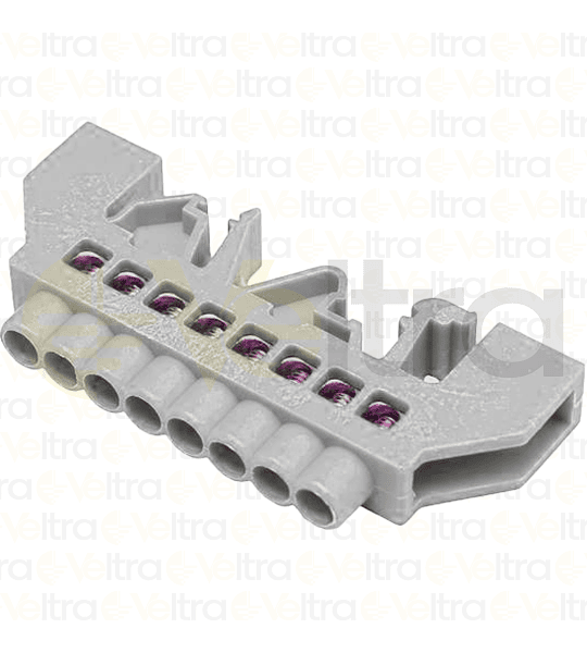 REGLETA NEUTRO AISLADA 8 CONEXIONES COLOR BLANCA MONTAJE DIN/PLACA 32A