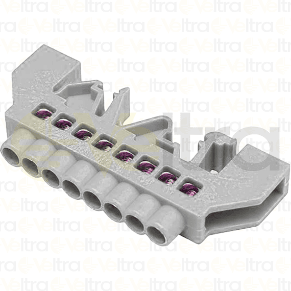 REGLETA NEUTRO AISLADA 8 CONEXIONES COLOR BLANCA MONTAJE DIN/PLACA 32A