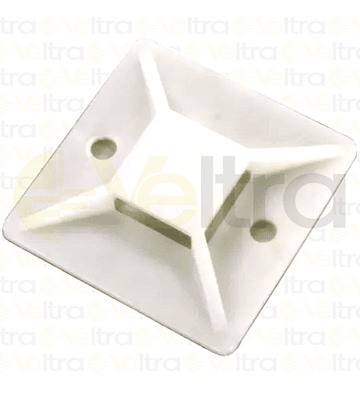 BASE PARA AMARRA SOPORTE AUTOADHESIVO 20X20MM, MAXIMO ANCHO DE AMARRA 4,8MM 100 UNIDADES