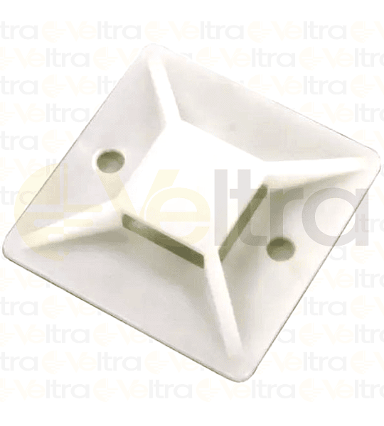 BASE PARA AMARRA SOPORTE AUTOADHESIVO 20X20MM, MAXIMO ANCHO DE AMARRA 4,8MM 100 UNIDADES