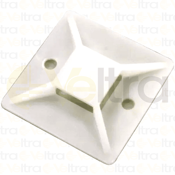 BASE PARA AMARRA SOPORTE AUTOADHESIVO 20X20MM, MAXIMO ANCHO DE AMARRA 4,8MM 100 UNIDADES
