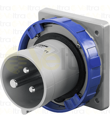 ENCHUFE INDUSTRIAL MACHO EMBUTIDO 2P+T 63A IP67 6H 200-250V
