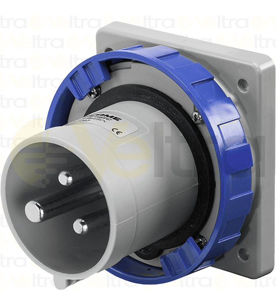 ENCHUFE INDUSTRIAL MACHO EMBUTIDO 2P+T 63A IP67 6H 200-250V