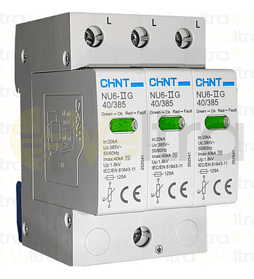 SUPRESOR TRANSIENTE 3P 385VAC IMAX 40KA 1,8KV NU6