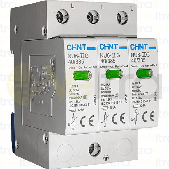 SUPRESOR TRANSIENTE 3P 385VAC IMAX 40KA 1,8KV NU6