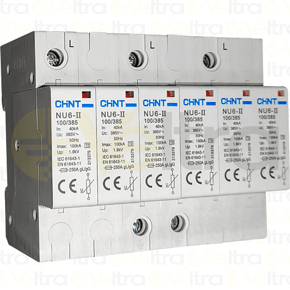SUPRESOR TRANSIENTE 3P 385VAC IMAX 100KA 1,8KV NU6