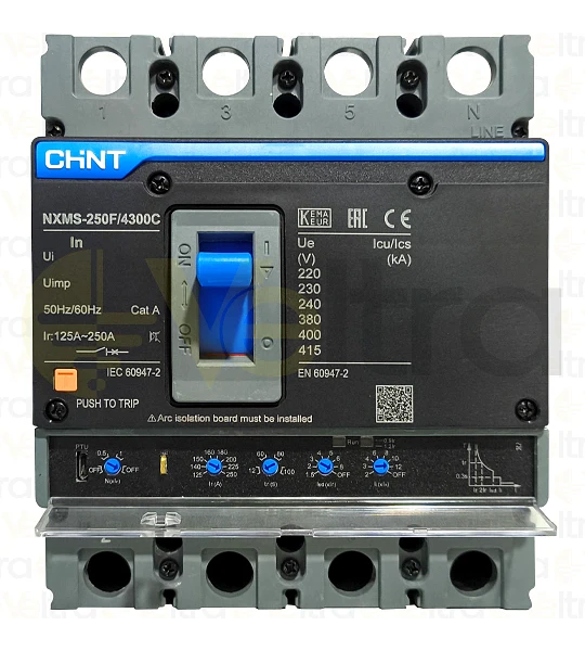 INTERRUPTOR CAJA MOLDEADA 4X250A REGULABLE A 125A 50KA 220-415VAC  NXMS-250F
