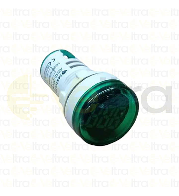 VOLTIMETRO LED Ø22MM 50-500VAC,VERDE