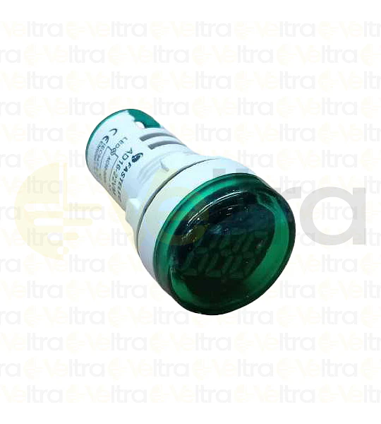 VOLTIMETRO LED Ø22MM 50-500VAC,VERDE