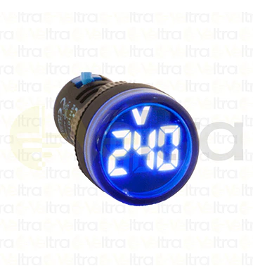 VOLTIMETRO LED Ø22MM 50-500VAC,AZUI