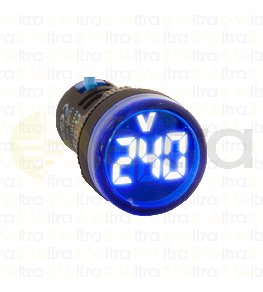 VOLTIMETRO LED Ø22MM 50-500VAC,AZUI