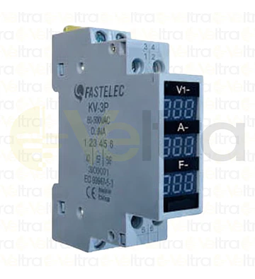 VOLTIMETRO/AMPERIMETRO DIN, 1 MODULO, 1 FASE