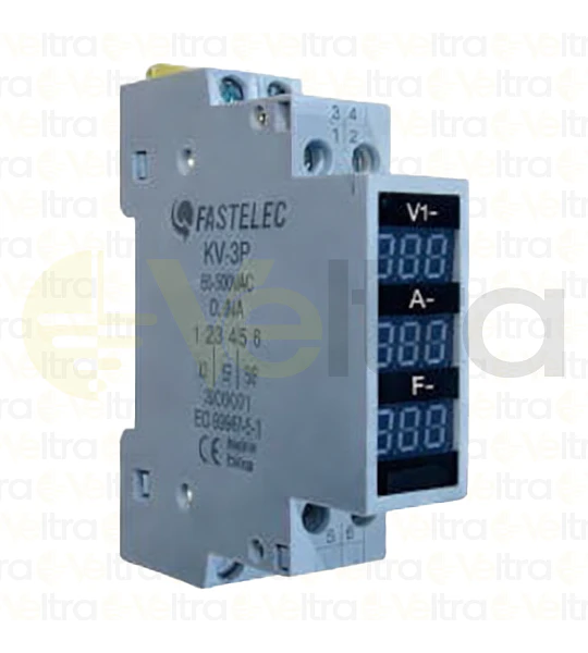 VOLTIMETRO/AMPERIMETRO DIN, 1 MODULO, 1 FASE
