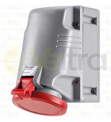 ENCHUFE INDUSTRIAL HEMBRA SOBRE PUESTO 3P+N+T 63A IP44 6H 346-415V SCAME