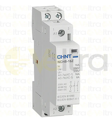 CONTACTOR MODULAR  230VAC 2P 16A 4KW CONTROL BOBINA 230VAC-DC 2NA NCH8