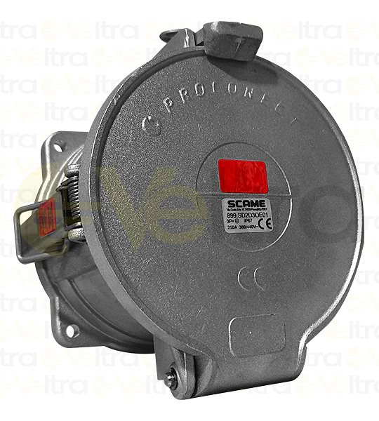 ENCHUFE INDUSTRIAL HEMBRA EMBUTIDO 3P+T 250A IK09 METALICO IP66 380V-440V