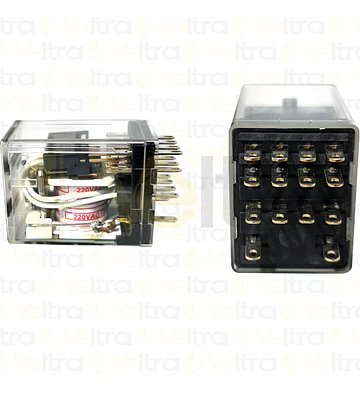 MINI RELE JZX BOBINA 220VAC CONTACTOS 4NC-NA 3A CON INDICADOR LED