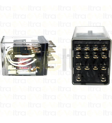 MINI RELE JZX BOBINA 24VAC CONTACTOS 4NC-NA 3A CON INDICADOR LED
