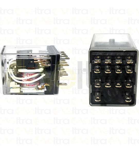 MINI RELE JZX BOBINA 24VAC CONTACTOS 4NC-NA 3A CON INDICADOR LED