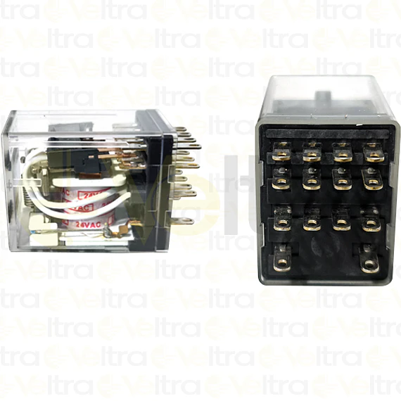 MINI RELE JZX BOBINA 24VAC CONTACTOS 4NC-NA 3A CON INDICADOR LED