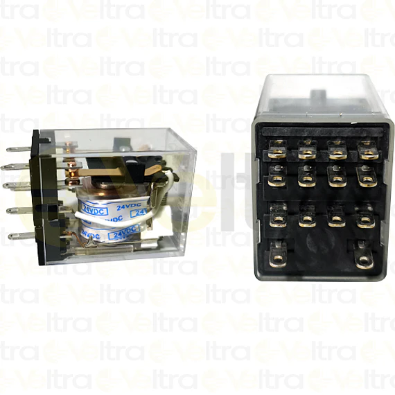 MINI RELE JZX BOBINA 24VDC CONTACTOS 4NC-NA 3A CON INDICADOR LED