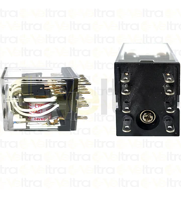 MINI RELE JZX BOBINA 24VAC CONTACTOS 2NC-NA 3A CON INDICADOR LED