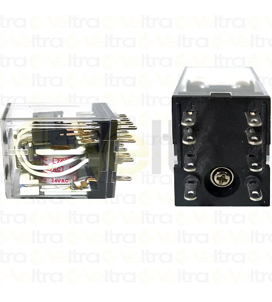 MINI RELE JZX BOBINA 24VAC CONTACTOS 2NC-NA 3A CON INDICADOR LED