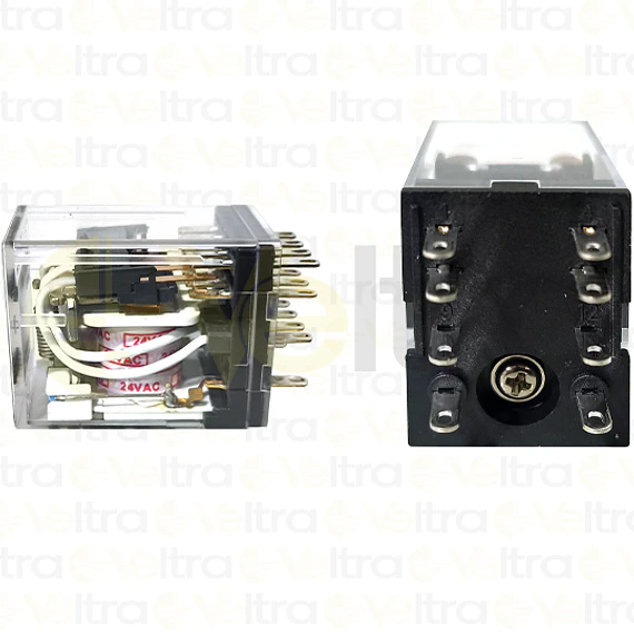 MINI RELE JZX BOBINA 24VAC CONTACTOS 2NC-NA 3A CON INDICADOR LED
