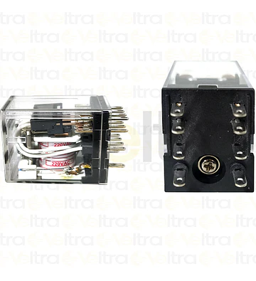 MINI RELE JZX BOBINA 220VAC CONTACTOS 2NC-NA 3A CON INDICADOR LED