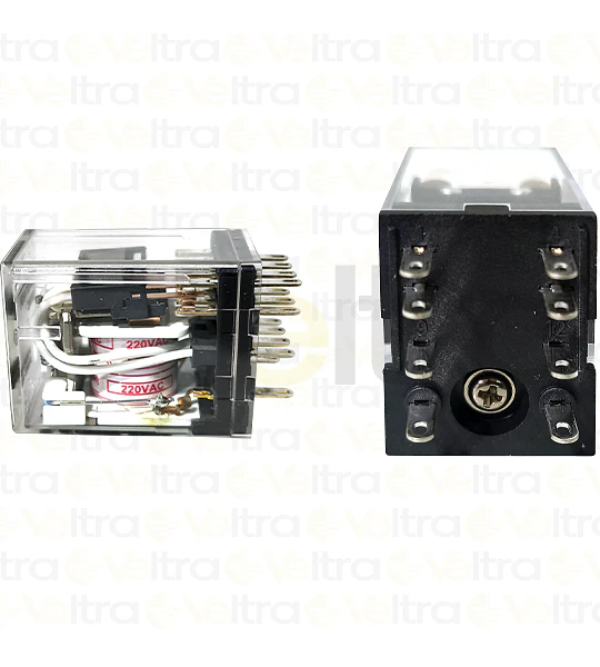 MINI RELE JZX BOBINA 220VAC CONTACTOS 2NC-NA 3A CON INDICADOR LED