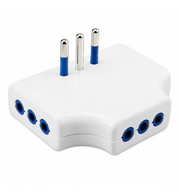 ADAPTADOR TRIPLE DOMICILIAR 2P+TIERRA X 10A BLANCO