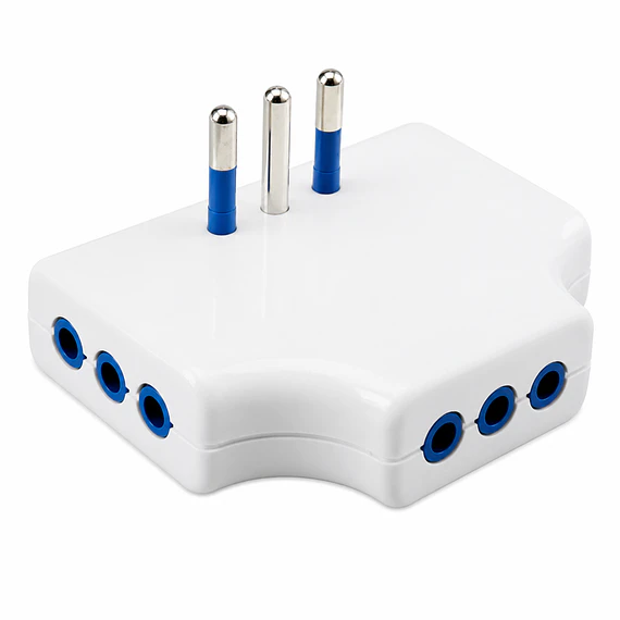 ADAPTADOR TRIPLE DOMICILIAR 2P+TIERRA X 10A BLANCO