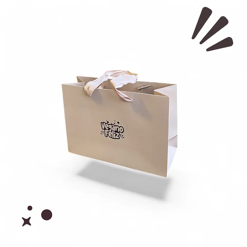 BOLSA PAPEL BEIGE PREMIUM 14X20X8 CM 1