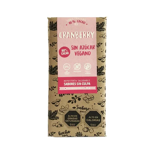 BARRA DE CHOCOLATE CRANBERRY - SABORES SIN CULPA