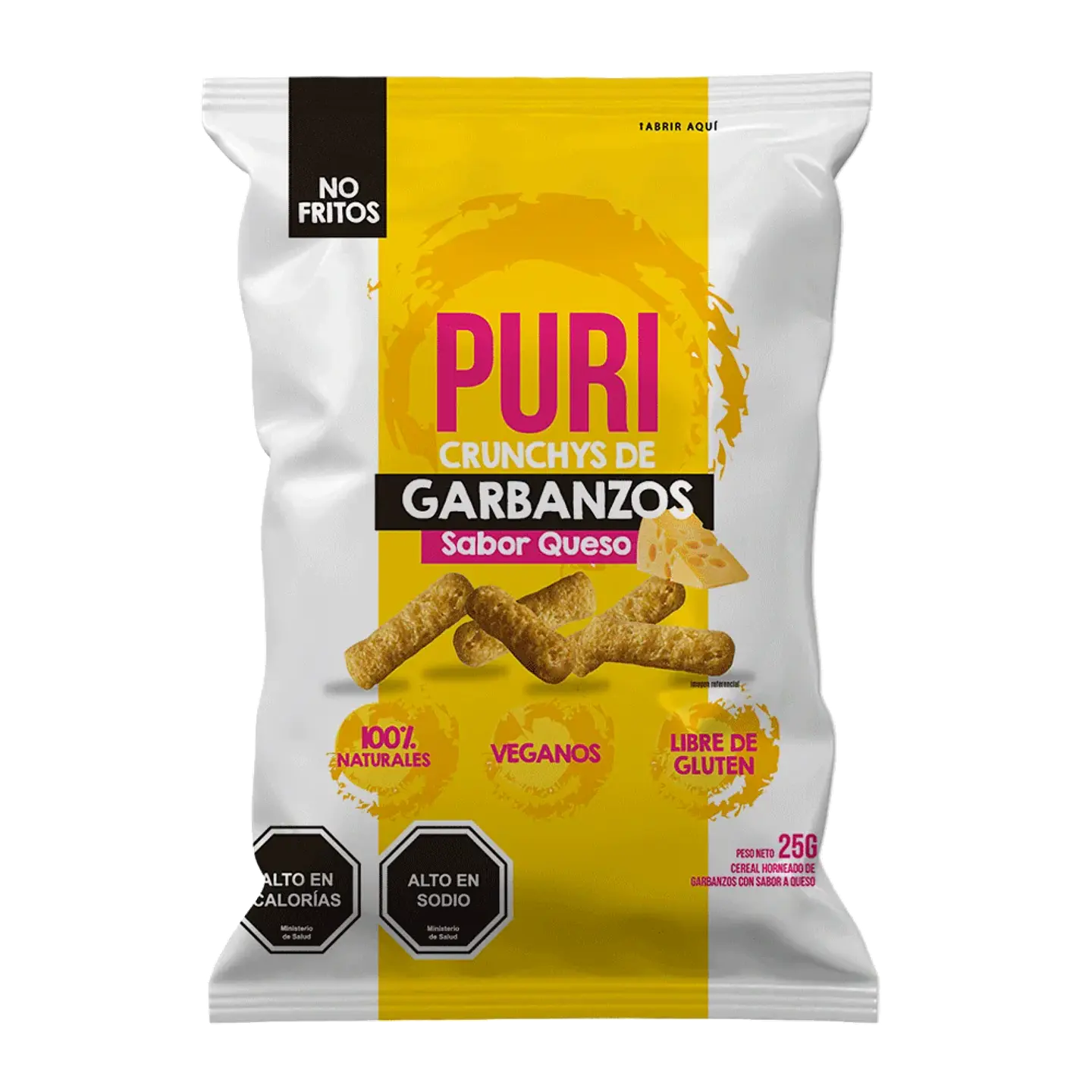 CRUNCHYS SUFLÉS DE GARBANZOS SABOR QUESO INDIVDUAL - PURI 1