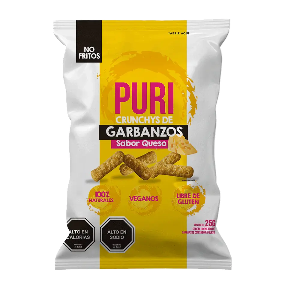 CRUNCHYS SUFLÉS DE GARBANZOS SABOR QUESO INDIVDUAL - PURI 1