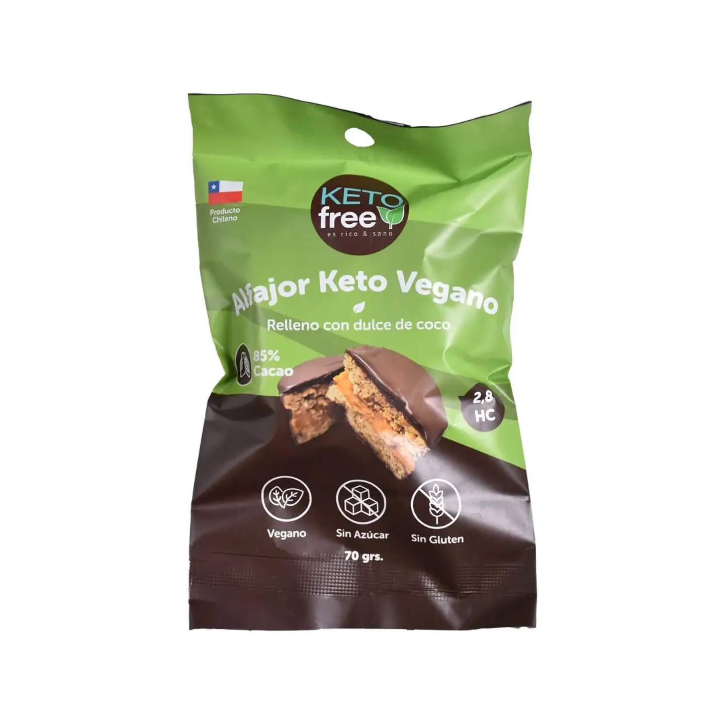 ALFAJOR CHOCOLATE Y DULCE DE COCO - KETOFREE 1