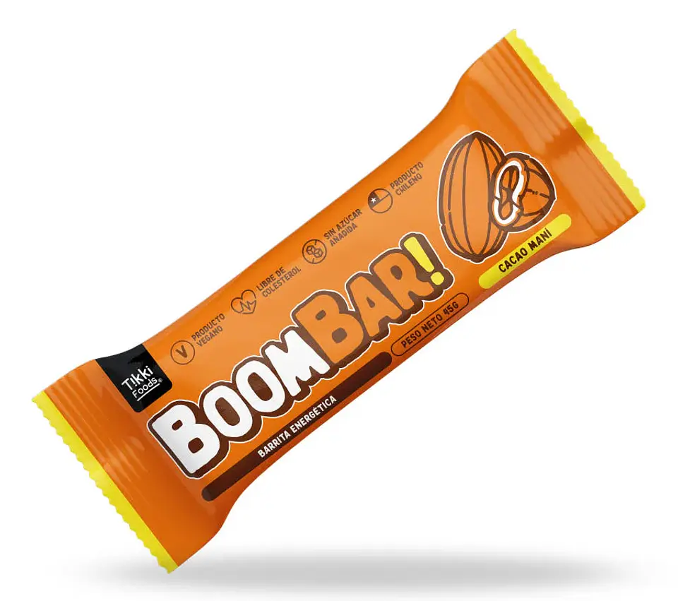 BARRITA ENERGETICA BOOMBAR CACAO MANI - TIKKI FOODS 1
