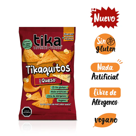 TIKAQUITOS SABOR QUESO 150 g - TIKA