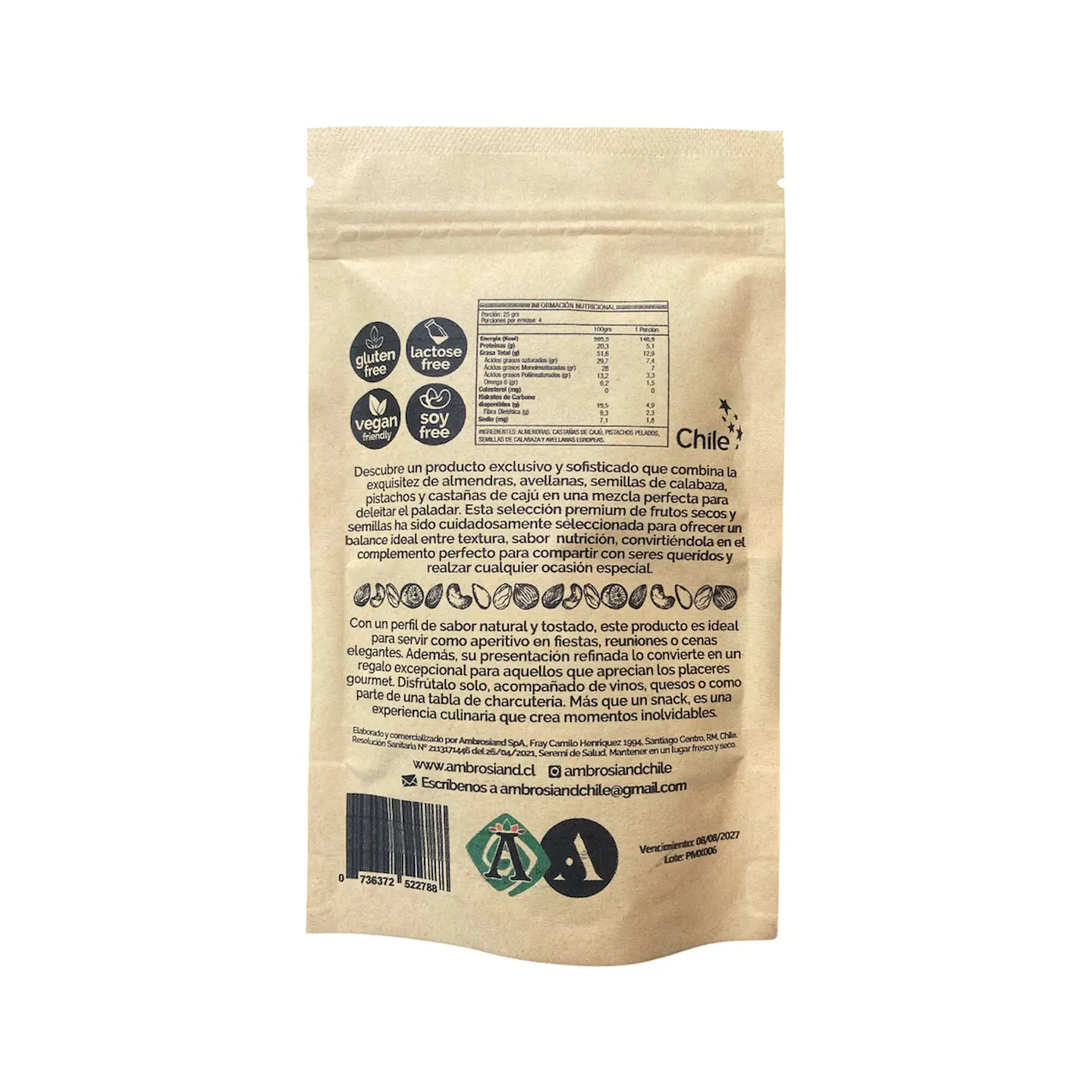 PREMIUM MIX FRUTOS SECOS 100 GRS - AMBROSIA 2