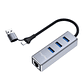 Adaptador LAN USB 3.0 con Hub 3 Puertos RJ45 1000Mbps VegGieg V-K310 - Miniatura 1