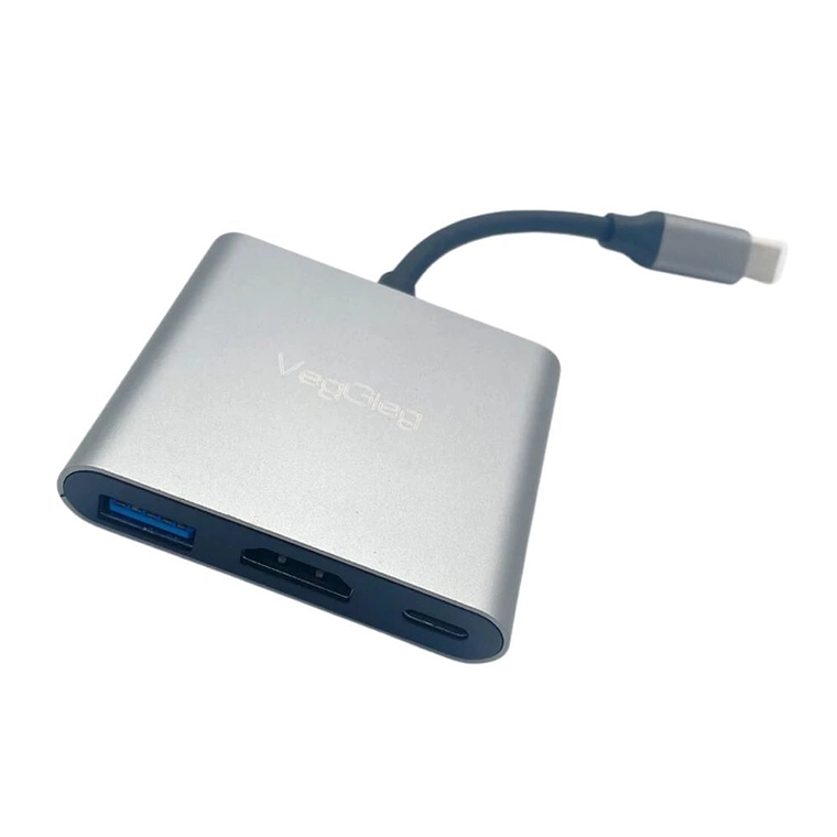 Adaptador USB Tipo-C 3 en 1 a HDMI + USB 3.0 + PD VegGieg V-TC03 6